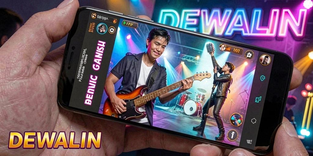 Screenshot DEWALIN menampilkan gameplay musik yang menarik.