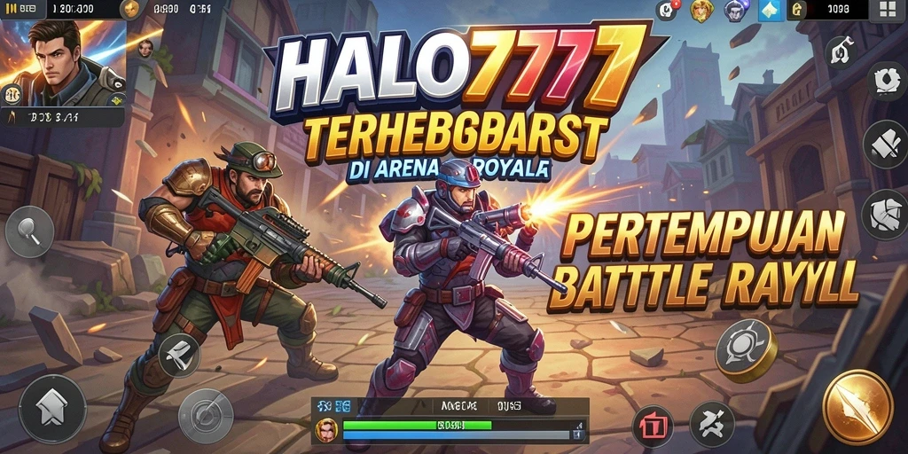Screenshot gameplay HALO777 dengan aksi pertempuran seru di arena.