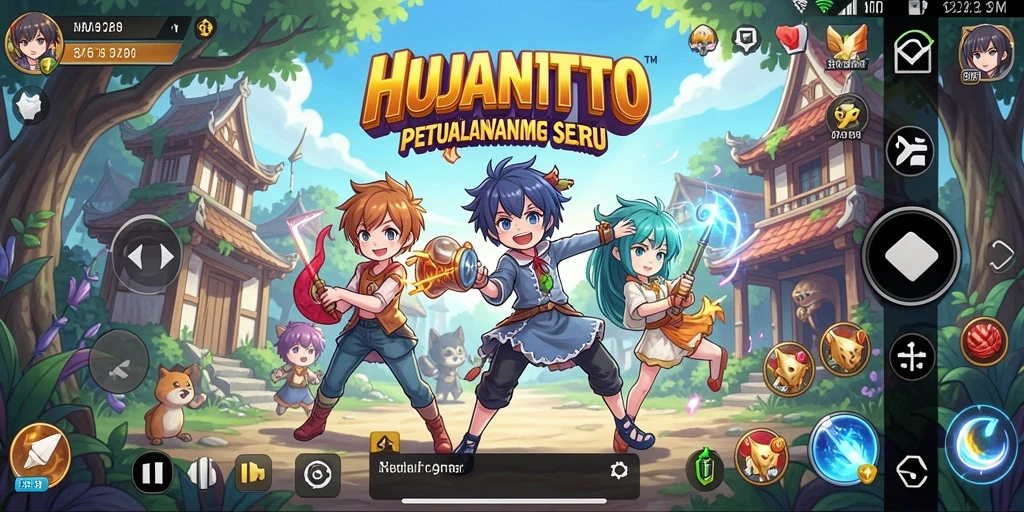 Tampilan menarik dari gameplay HUJANTOTO yang dipenuhi karakter Anime.