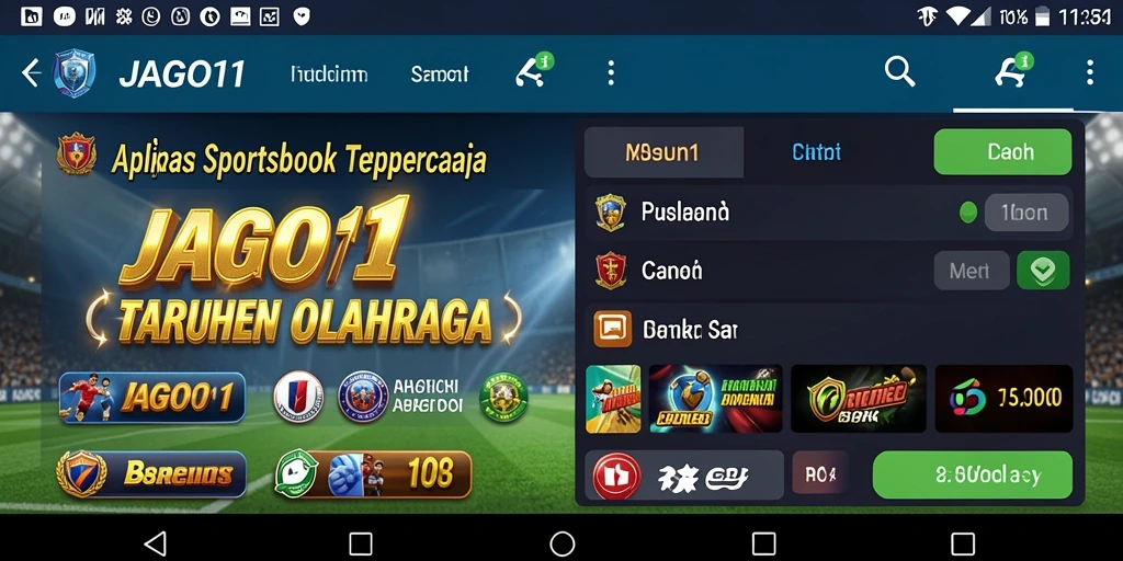 Tampilan antarmuka pengguna JAGO11 saat melakukan taruhan olahraga.