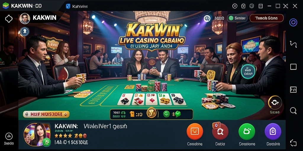 Tampilan gameplay Live Casino KAKWIN yang menegangkan dan interaktif.