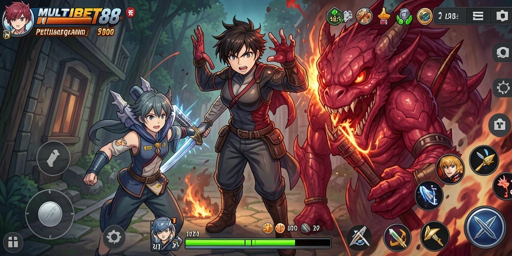 Tampilan gameplay yang menarik di MULTIBET88 dengan karakter anime.