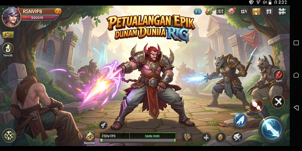 Screenshot gameplay RSNVIP8 yang menampilkan aksi pertempuran yang mendebarkan.