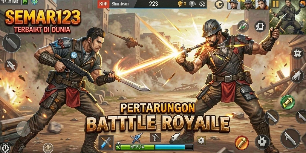 Tangkapan layar SEMAR123 menampilkan aksi seru dalam game Battle Royale.