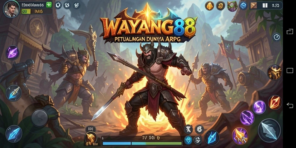 Tampilan gameplay WAYANG88 dengan aksi pertarungan yang mendebarkan.