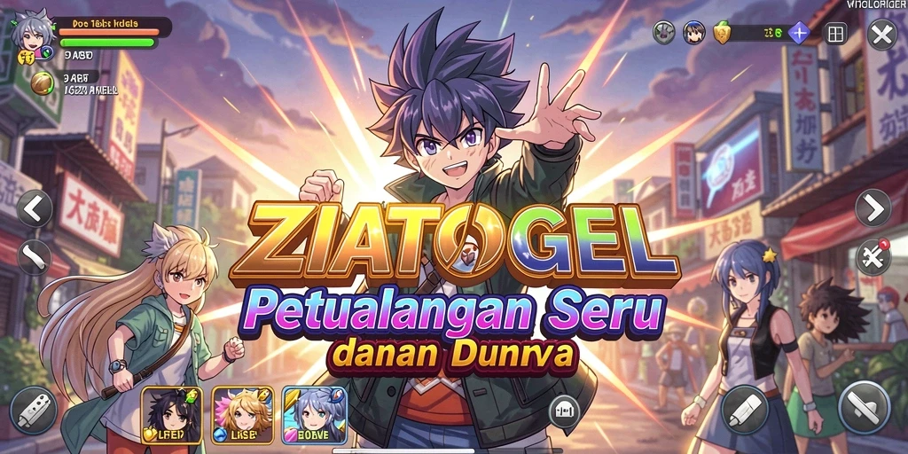 Tangkapan layar gameplay ZIATOGEL menampilkan karakter anime beraksi.